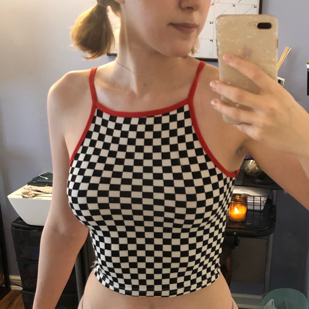 Tight racer crop top